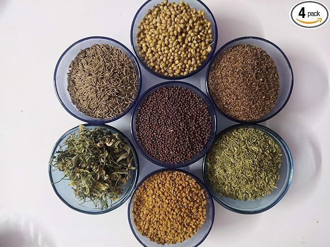 AmbeMasale - Combo Jeera - Ajwain - Saunf - Dhaniya - Methi - Sarso - Kasuri Methi - 400g