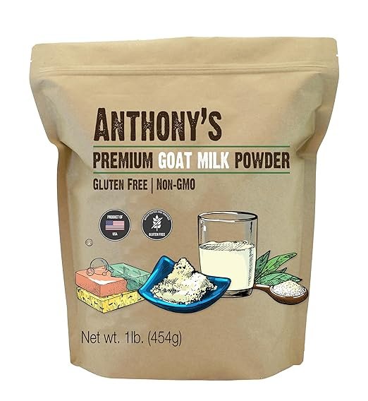 Anthony's Premium Goat Milk Powder, 1 lb, Gluten Free, Non GMO, No Additives