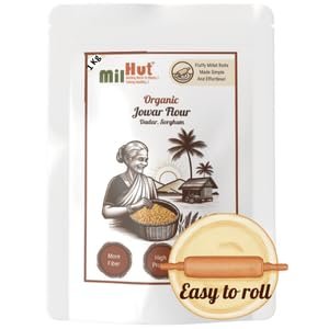 MilHut Organic Jowar Atta 1kg Easy Rolling, Gluten-Free Rotis