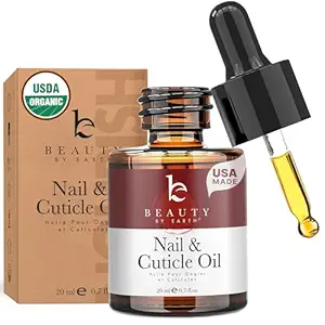Organic Nail and Cuticle Oil - USA Made Nail Oil for Growth & Strength with Jojoba and Vitamin E, Repair for Damaged Nails & Cuticle Softener made with Natural Ingredients, Nails Care Products Visit the Beauty by Earth Store