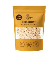 Rolled Oats 500g– 100% Natural Wholegrain Oatmeal – High Fiber – 500g Pack