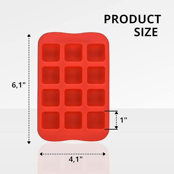 Silicone Molds for Baking Molds Silicone Shapes Chocolate Mold Set Use for Baking and Ice Cube Tray 1 Inch Silicone Molds for DIY and Soap Decorating (Red)