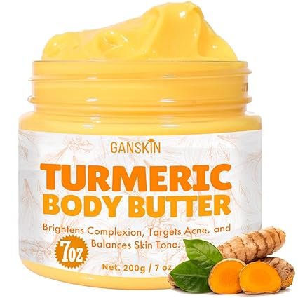 Turmeric Face Cream – All Natural Skin Brightening Lotion – Turmeric Whipped Body Butter for Dark Spots, Hyperpigmentation – Skincare Cleanses, Fights Acne, Evens Tone, Scars, Sun Damage Brand: Ganskin