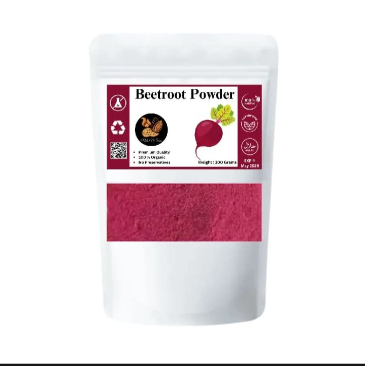 Organic Beetroot Powder For Skin Chukandar Powder For Hair & Lips 100g Gram By Nuts N Snax