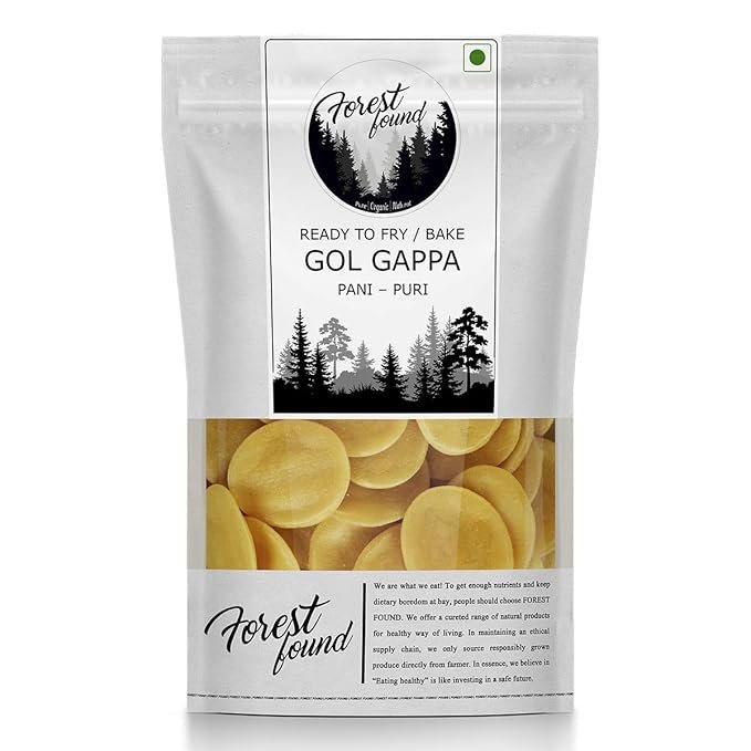 Forest Found Ready To Fry Dry Atta Golgappa, Pani Puri Papad/Puchka/Gupchup Packet (900 gram) |