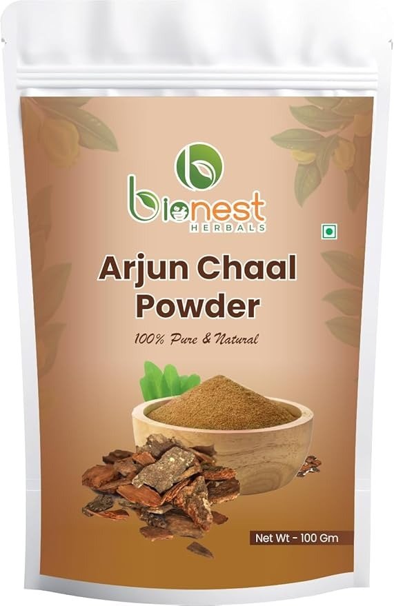 Bionest Herbals Arjun Chaal Powder - 100 gm | Terminalia Arjuna | Arjuna Bark | Heart Health & Cholesterol Support | Ayurvedic Herb