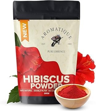 Aromatique Natural Hibiscus Powder, Hibiscus Powder for Hair, Conditioner, Reduce Hair Loss and Split Ends 200gms