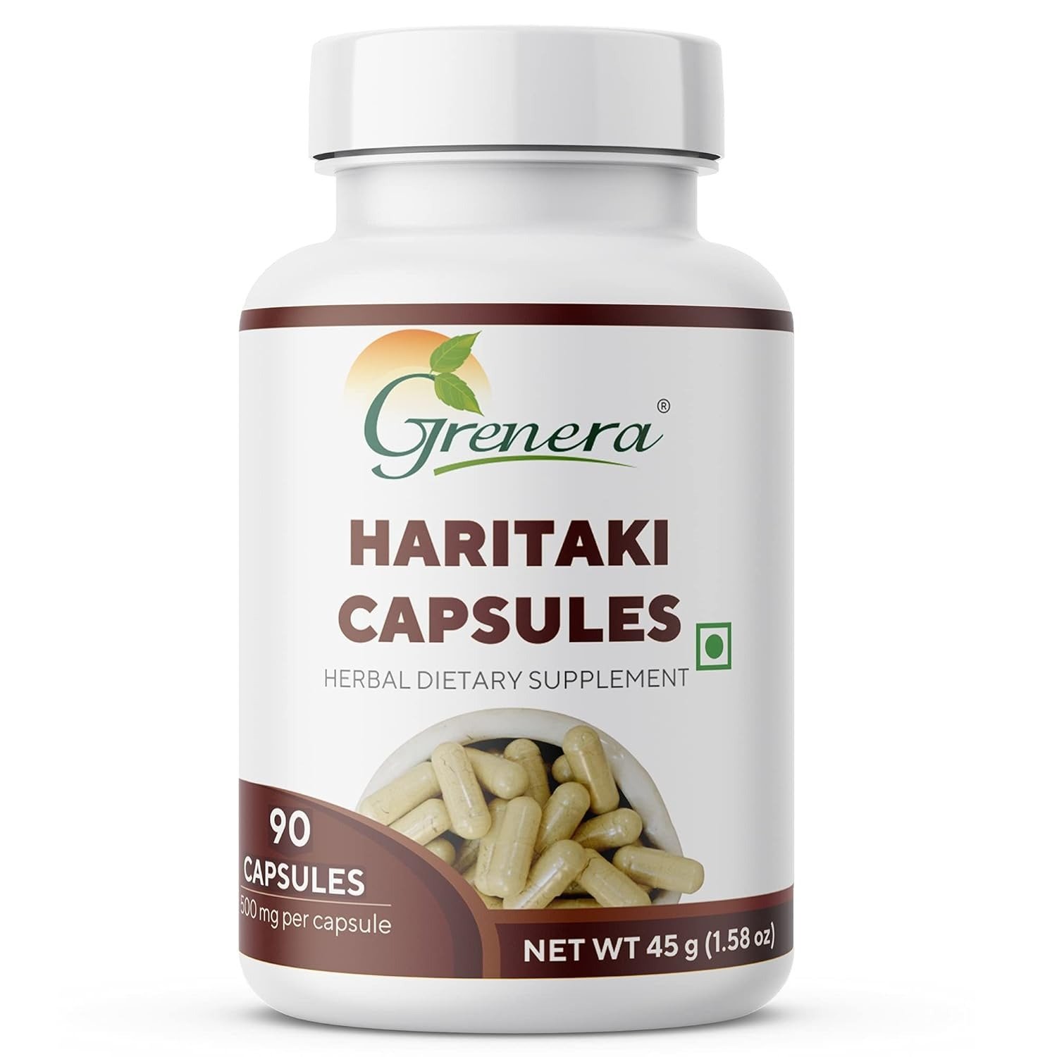 Grenera Haritaki Powder 90 Vegetarian Capsules Made With Seedless Harad Powder