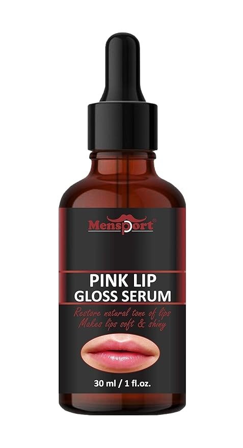 Mensport Premium Pink Lip Serum Oil - For Making Lips Pink & Soft Ideal for Men (30 ml) Natural Finish