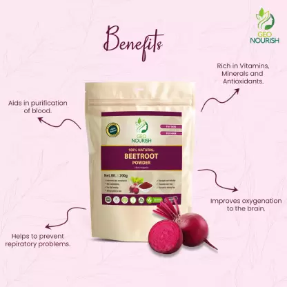 GEONOURISH Organic Combo 4Pack- Neem, Amla, Aloe Vera, Beetroot Powder for Hair, Skin 200g