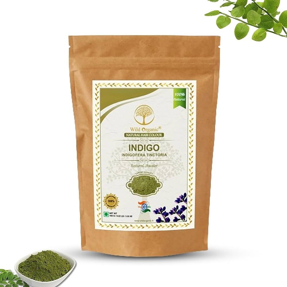 WILD ORGANIC Indigo (Indigofera Tinctoria) Powder, 100g, Natural