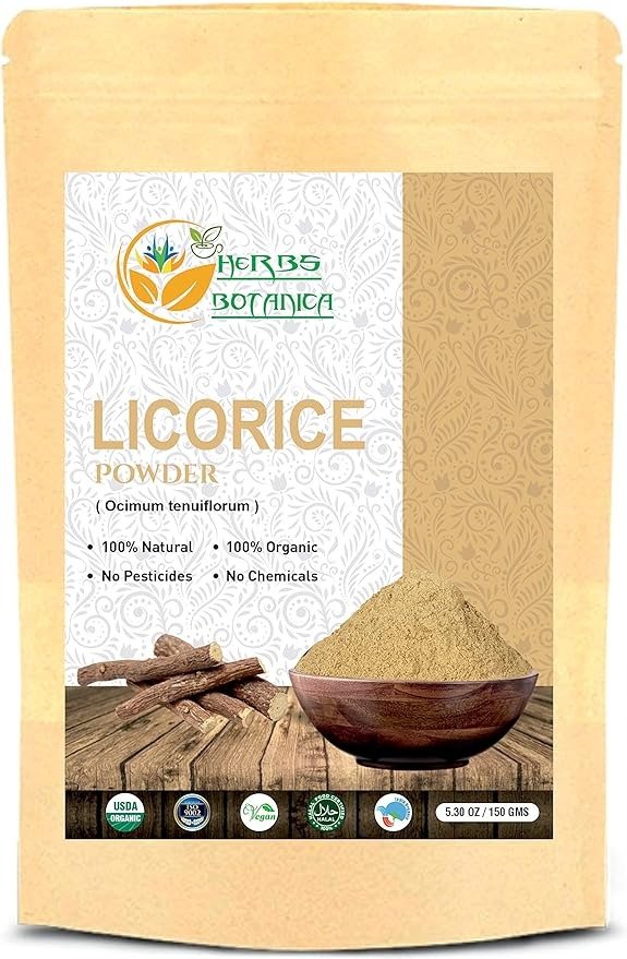 Herbs Botanica 100% Natural Licorice Root Powder Mulethi Powder Yastimadu Powder (Glycyrrhiza Glabra)