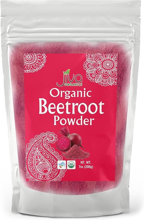 Jiva Organics Beet Root Powder 7 Oz Bag - Pure & Natural, Non-GMO, Vegan