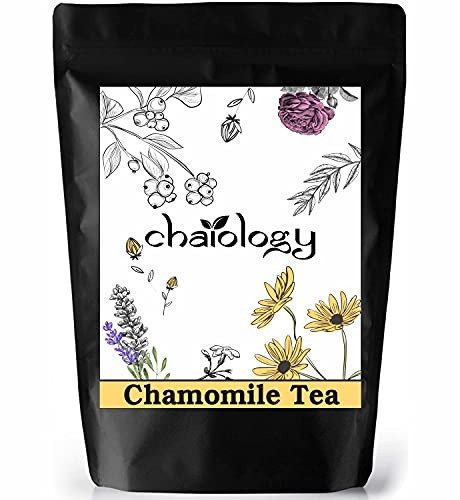 Chaiology Chamomile Tea 100gm, Loose Flower Caffeine Free Chamomile Tea Leaves for Calming, Stress Relief, Anxiety & Good Sleep