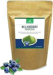 Blueberry Matcha Green Tea Powder - Beta Wave Teas - 100g 3.52oz - 25-30 Servings
