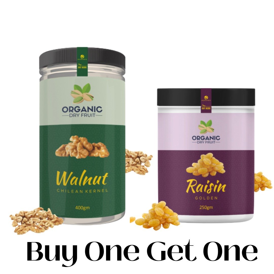 Organic Dry Fruits Premium Quality OF Chilen Walnuts Kernel 400 gm And Get Free Raisin
