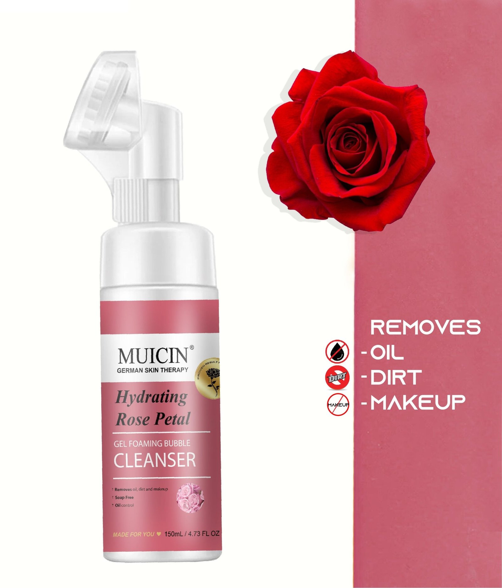 Rose Petal Gel Foaming Bubble Cleanser - 150ml