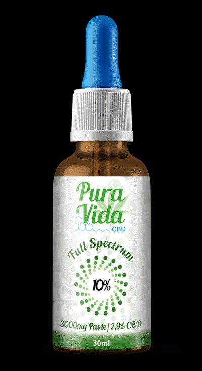 PURA VIDA EDIBLE CBD OIL TINCTURE 10% CBD 30ML 3,000MG 100% ORGANIC