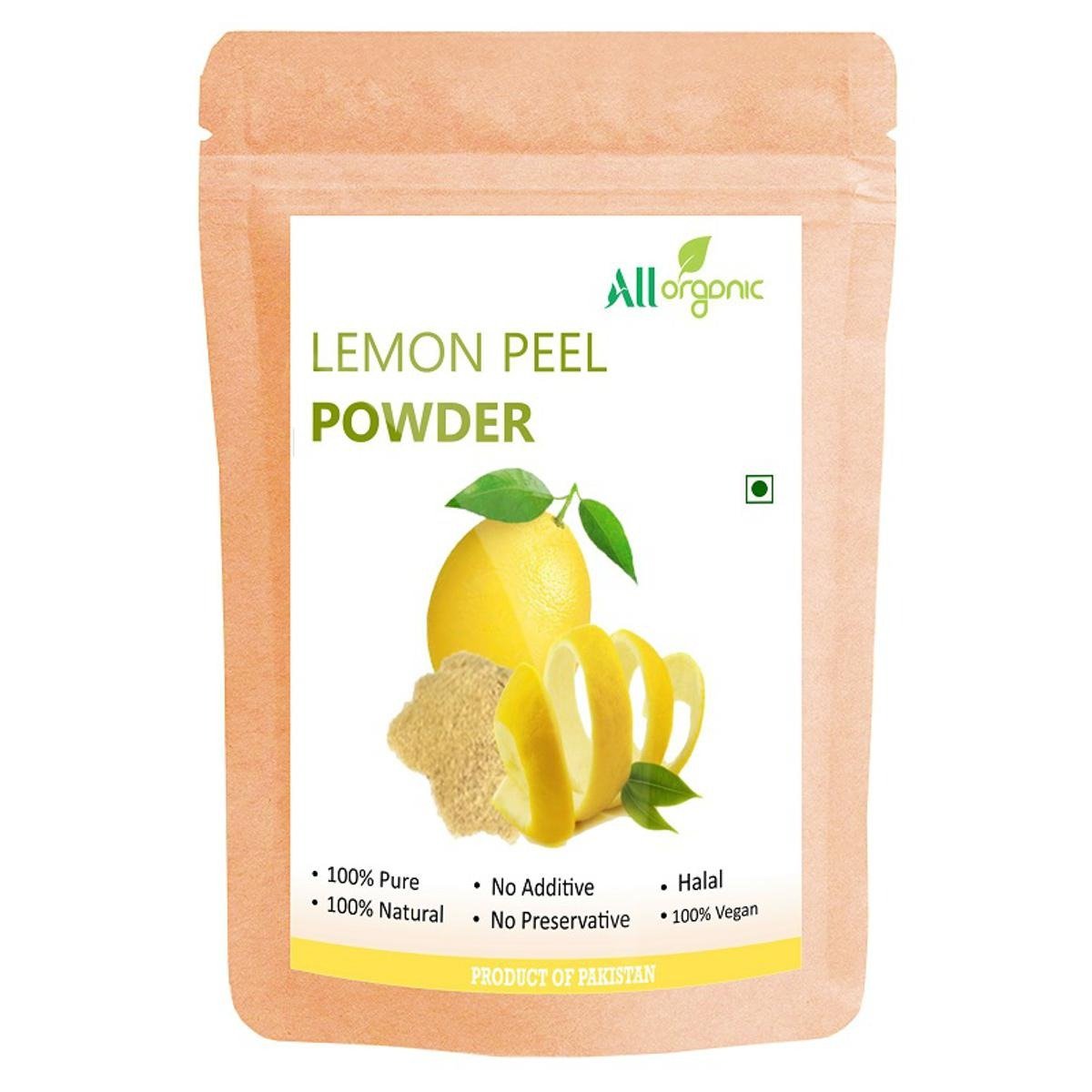 Organic Lemon Peel (Citrus Limon) Powder for Support Healthy Body, 100g