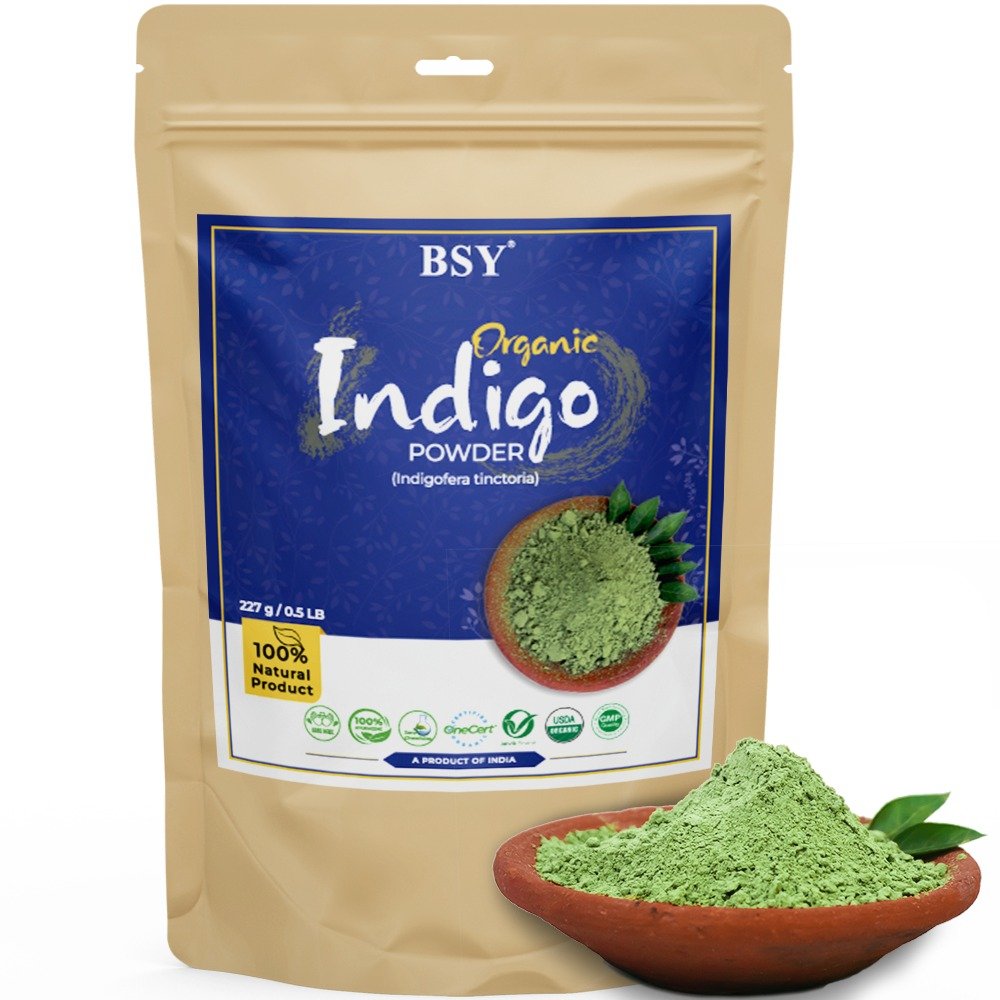 BSY Organic Indigo Powder for Hair Colour - 100g (Pack of 1), Natural Avuri Leaf Powder, Natural Hair colour SALE