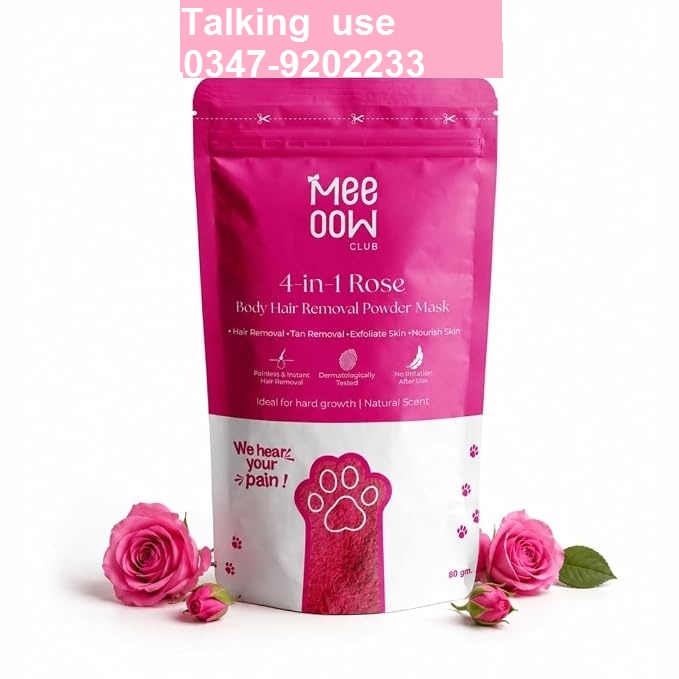 MEEOOW CLUB 10 Min Painless Body Wax Powder for Women | Rose Hair Removal Powder | Instant & Painless Hair Removal | Dermatologically Tested | 80 gm