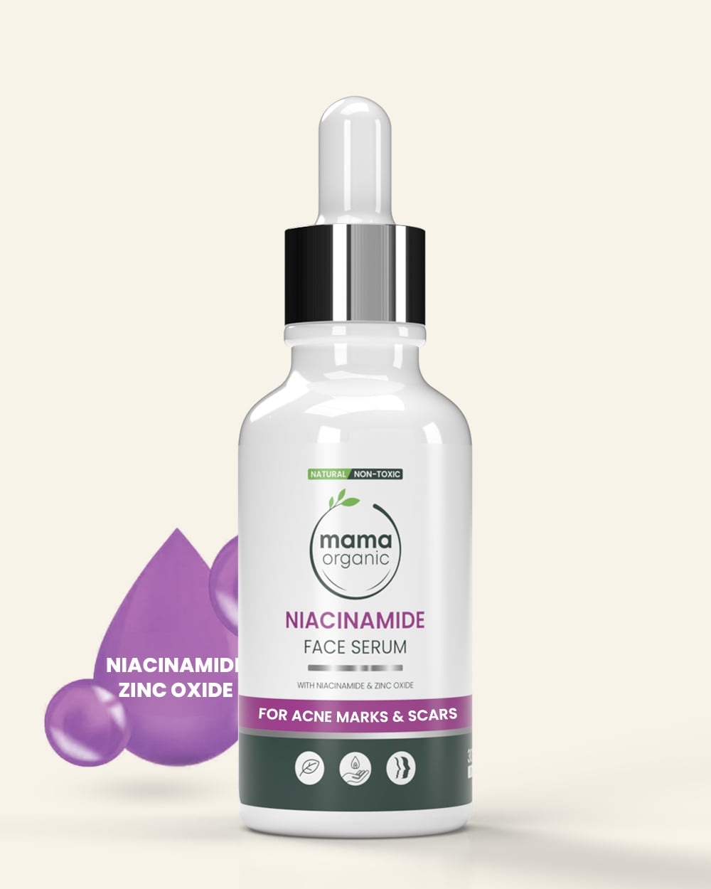 Niacinamide Face Serum - 30ml For Acne Marks & Scars with Niacinamide & Zinc Oxide - Natural & Non-Toxic