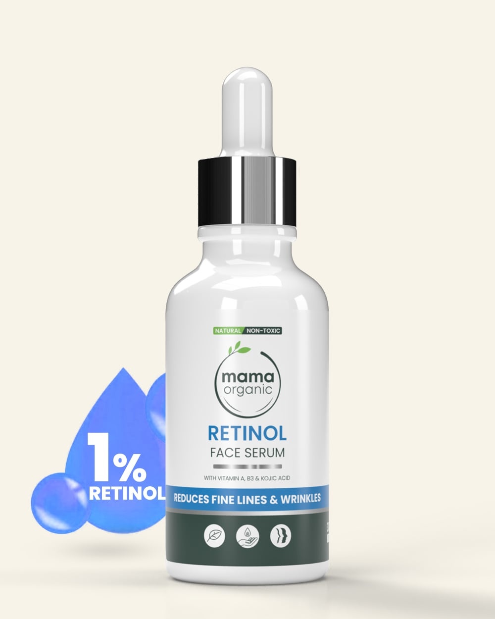 Retinol Face Serum - 30ml For Anti-Aging & Wrinkles With Retinol, Vitamin A, & Kojic Acid
