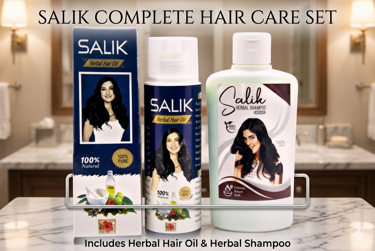 Salik Herbal Hair Care Shampoo & Hair Oil Combo – Natural Hair Growth, Anti Hair Fall, Dandruff Control, For Men & Women