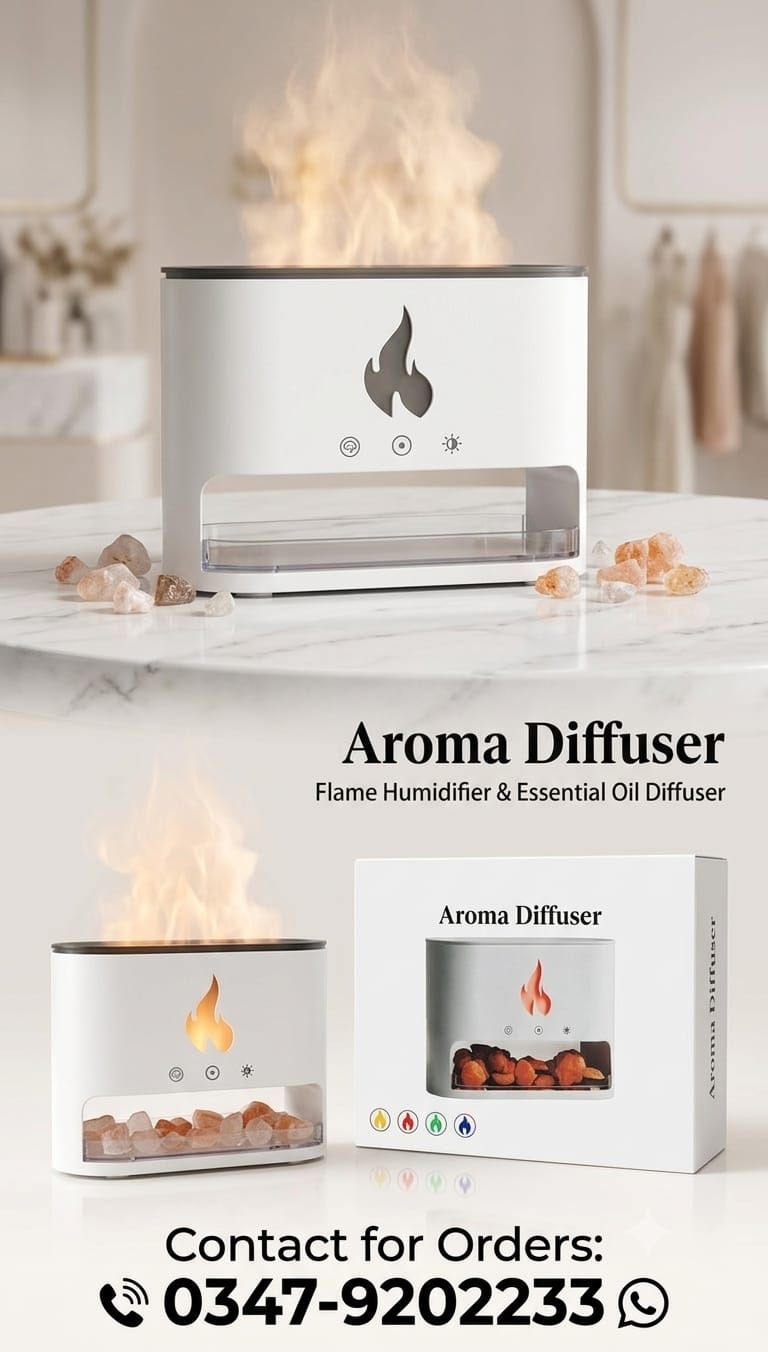 Flame Aroma Diffuser with Himalayan Salt Stones - Relaxing Ambiance and NaturalFlame Aroma Diffuser with Himalayan Salt Stones - Relaxing Ambiance and Natural