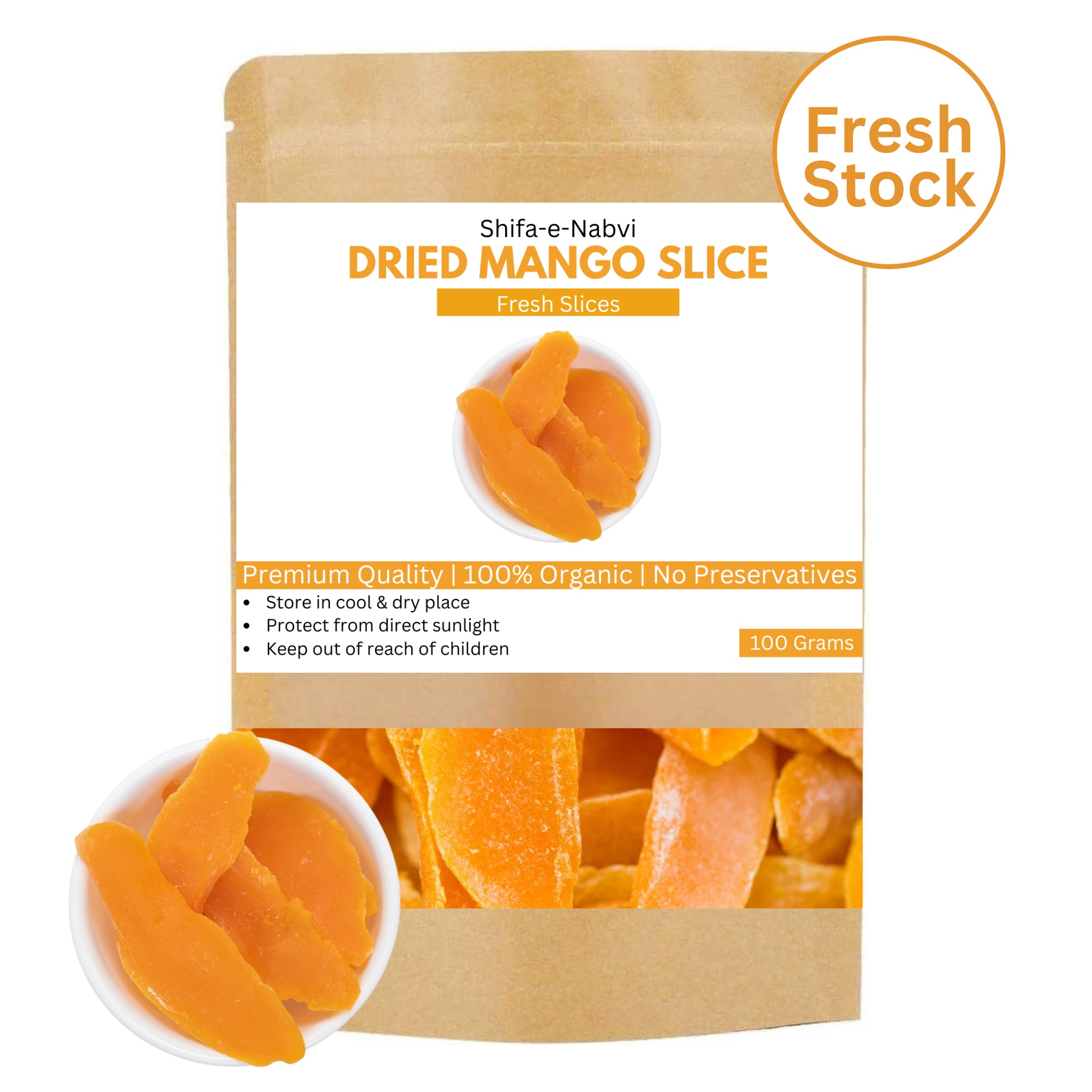 100 Grams Fresh Dried Mango Slices | Dry Mango | Top Quality | Dried Dry Fruits