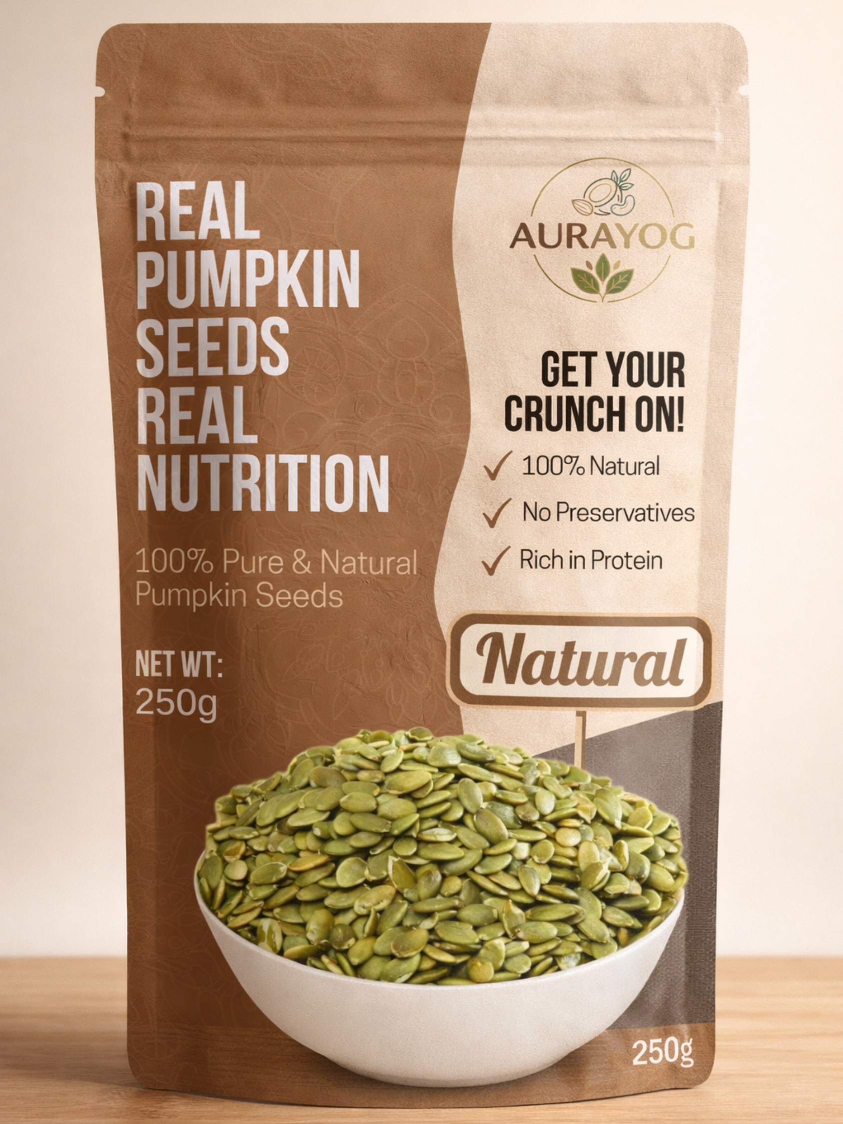 Aurayog Best Pumpkin Seeds for Better Sleep & Wellness 250g
