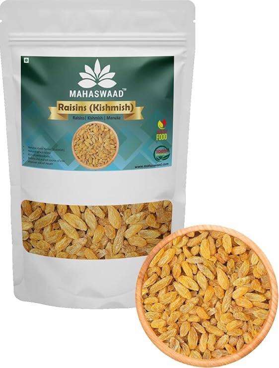 Mahaswaad Dry Fruits Seedless Raisins| Kishmish| Manuka | Rich in Iron & Vitamins | High in Antioxidants. (Raisins 200gm)