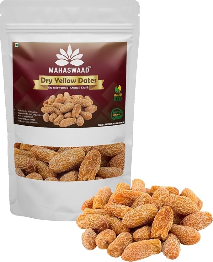 MAHASWAAD Dried Yellow Dates | Pila Chuara | Kharik | Sukha Khajur (250 Gram)