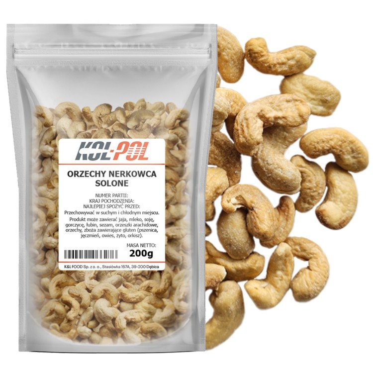 Whole salted cashew nuts 200g