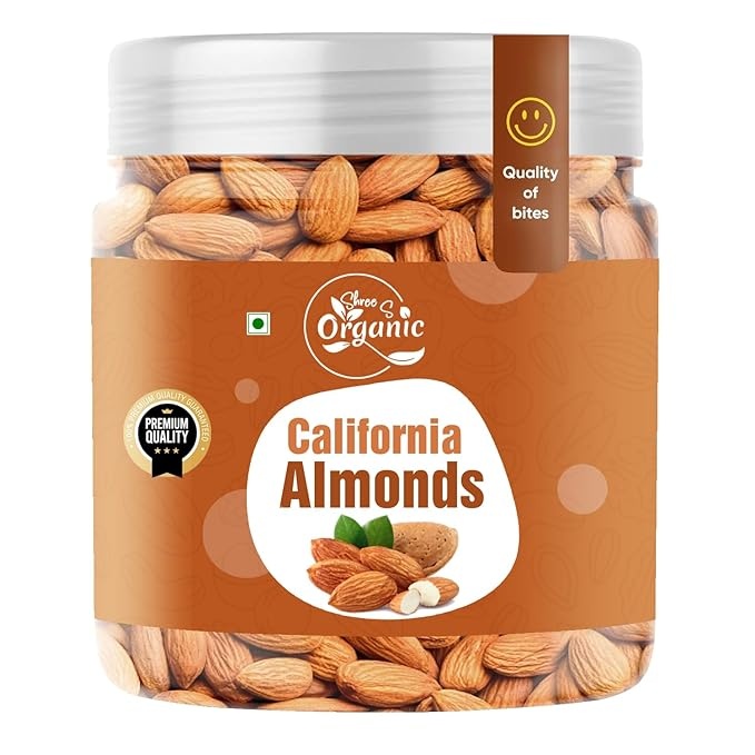 Shree S Organic Almonds | Almonds Premium | Whole Almond | Rich in Vitamins & Minerals | Good for Health | Loaded with Antioxidants | Nuts & Dry Fruits | Badam Giri | Healthy Nuts (250g)