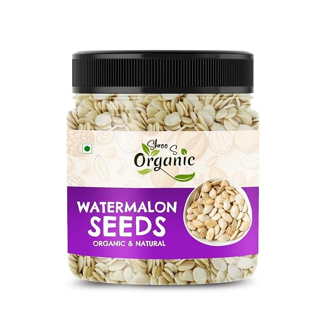 Shree S Organic Watermelon Seeds for Eating | Magaj And Tarbuj Beej | Rich in Protein, Potassium, Magnesium & Iron | Ideal for Snacking, Baking & Salads (250g)