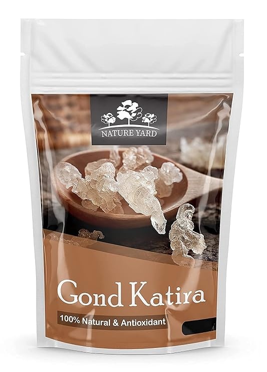 NATURE YARD Gond Katira Pure Organic (Edible Gum) tragacanth Crystals - 100% Natural (250 gm + Rakhi)