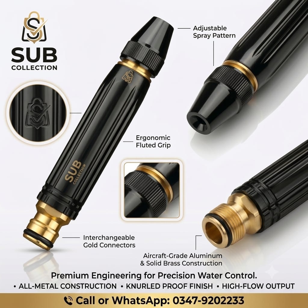 High- Pressure Water Spray Nozzle for Car Garden Lawn Wash Hose Pipe Nozzle