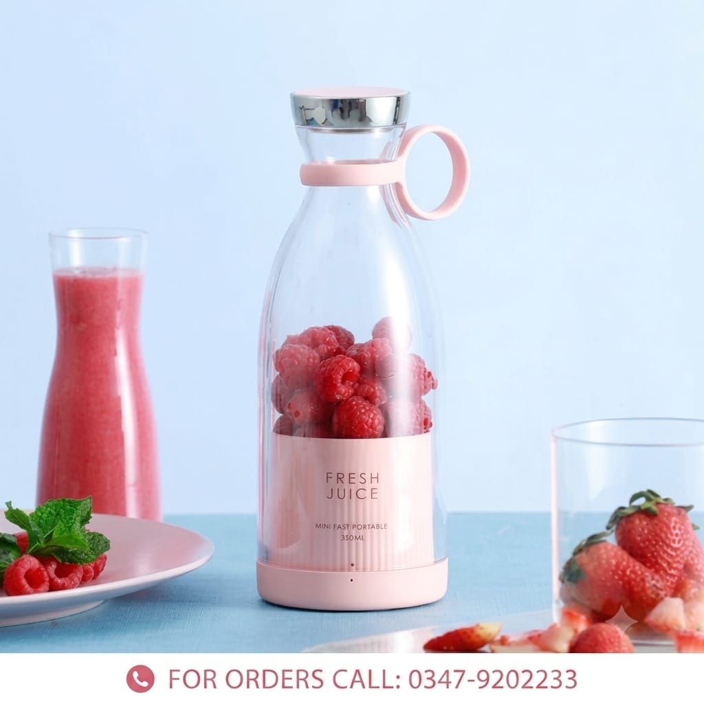 Portable Electric Bottle Juicer For Shakes And Smoothies - Mini Fast Portable Juicer Blender USB Rechargeable - Wireless Bottle for Traveling (Multicolour) - Multifunctional Juice Maker Machine 380ml