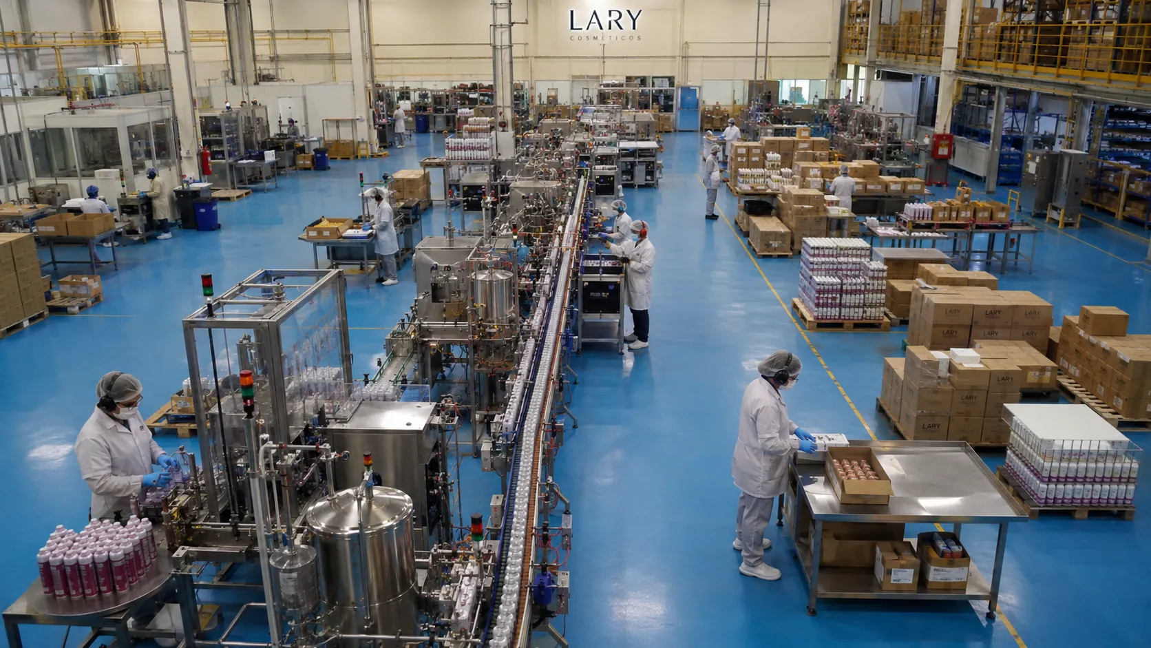 Vista ampla da estrutura industrial da Lary Terceirização