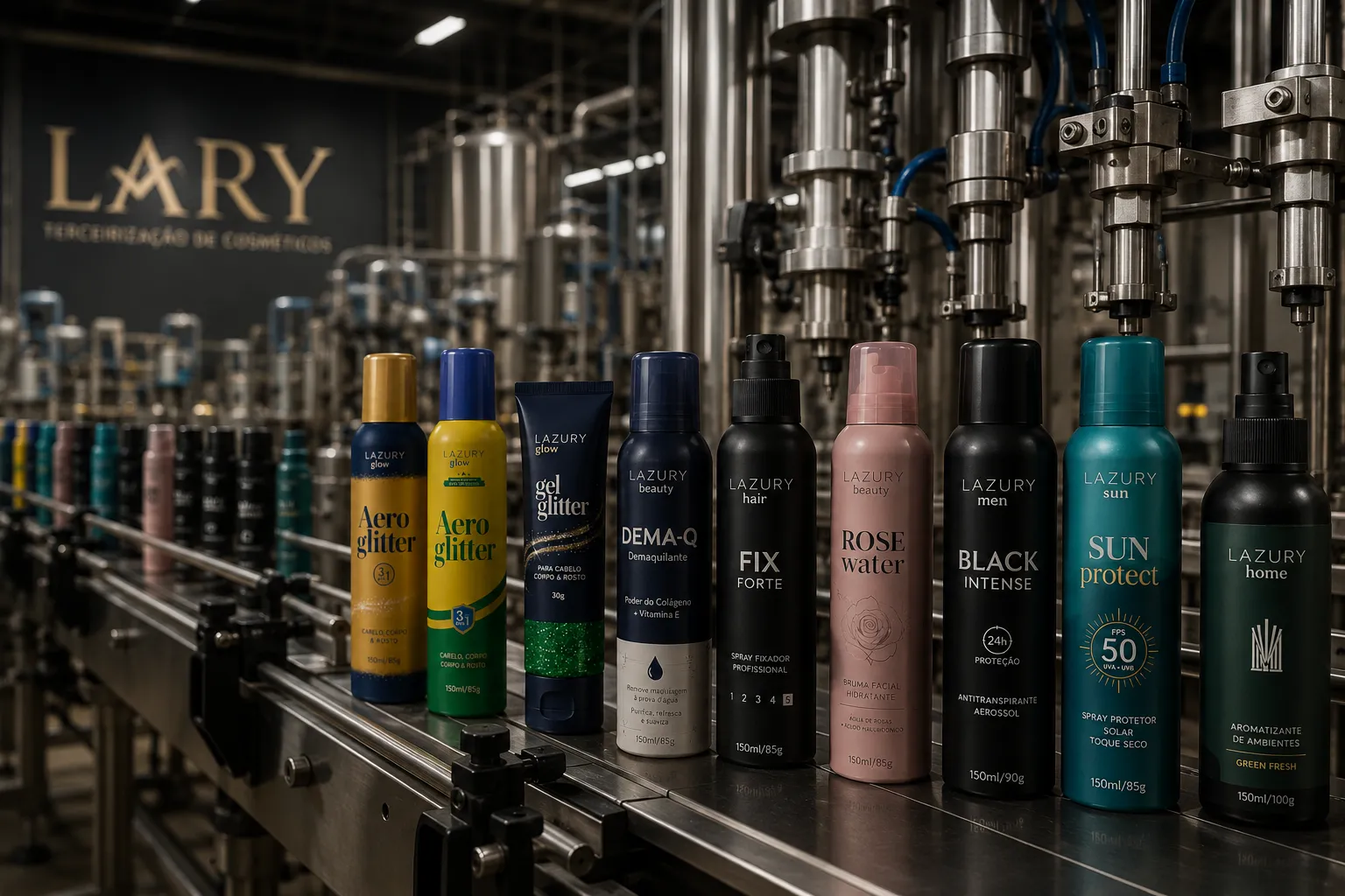 Linha de cosméticos fabricados sob o modelo de terceirização industrial