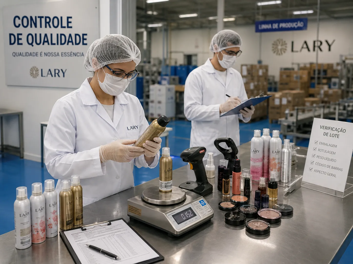 Controle de qualidade em lote de compactados cosméticos na Lary
