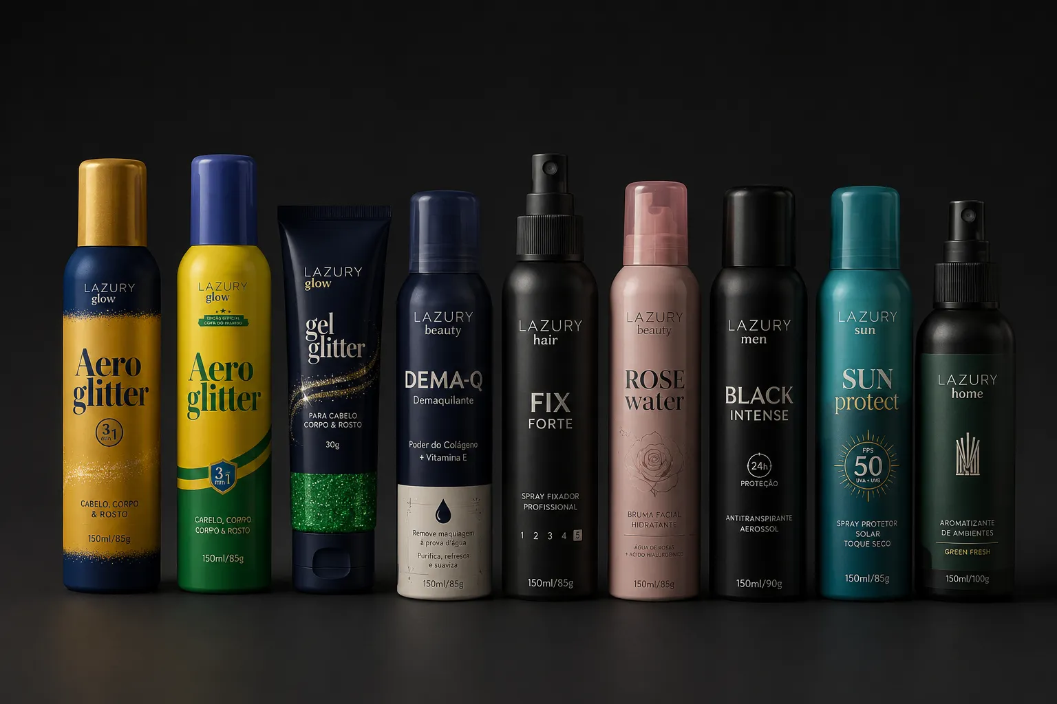 Linha diversificada de cosméticos private label