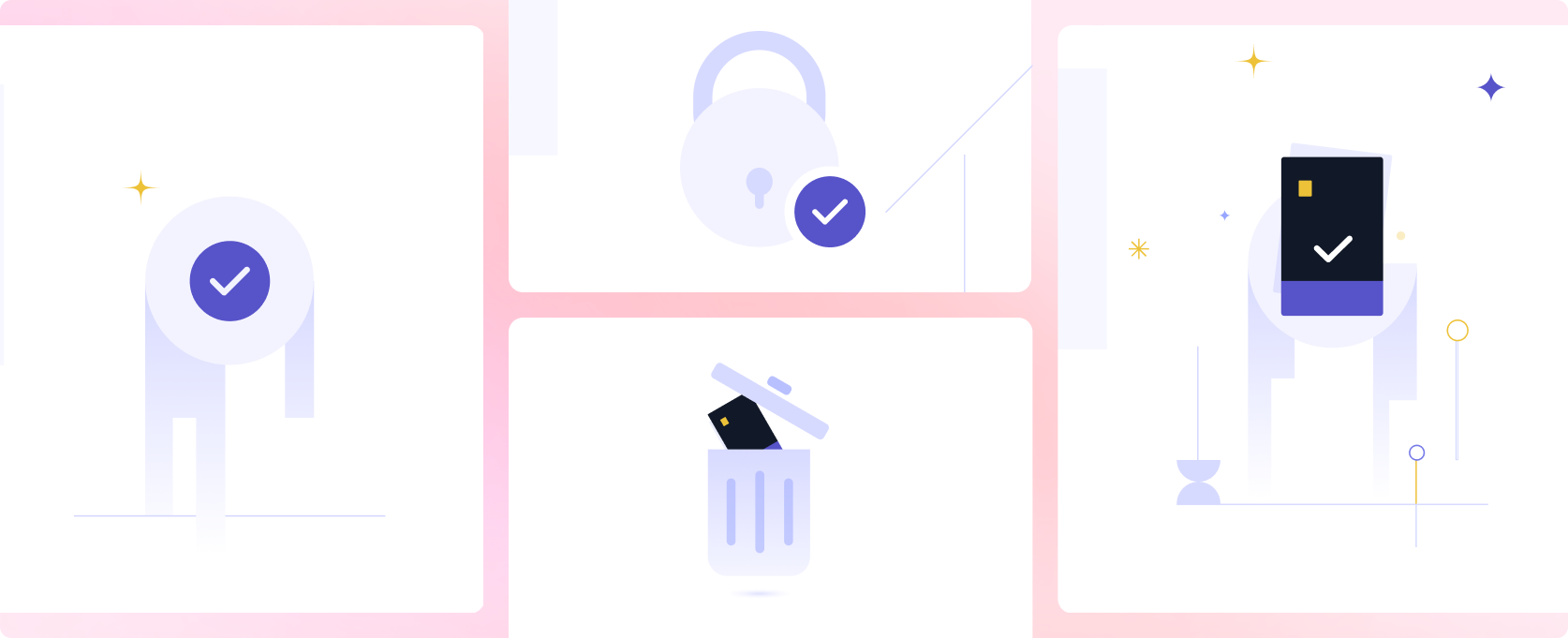 Custom illustrations designed for key emotional moments in the product