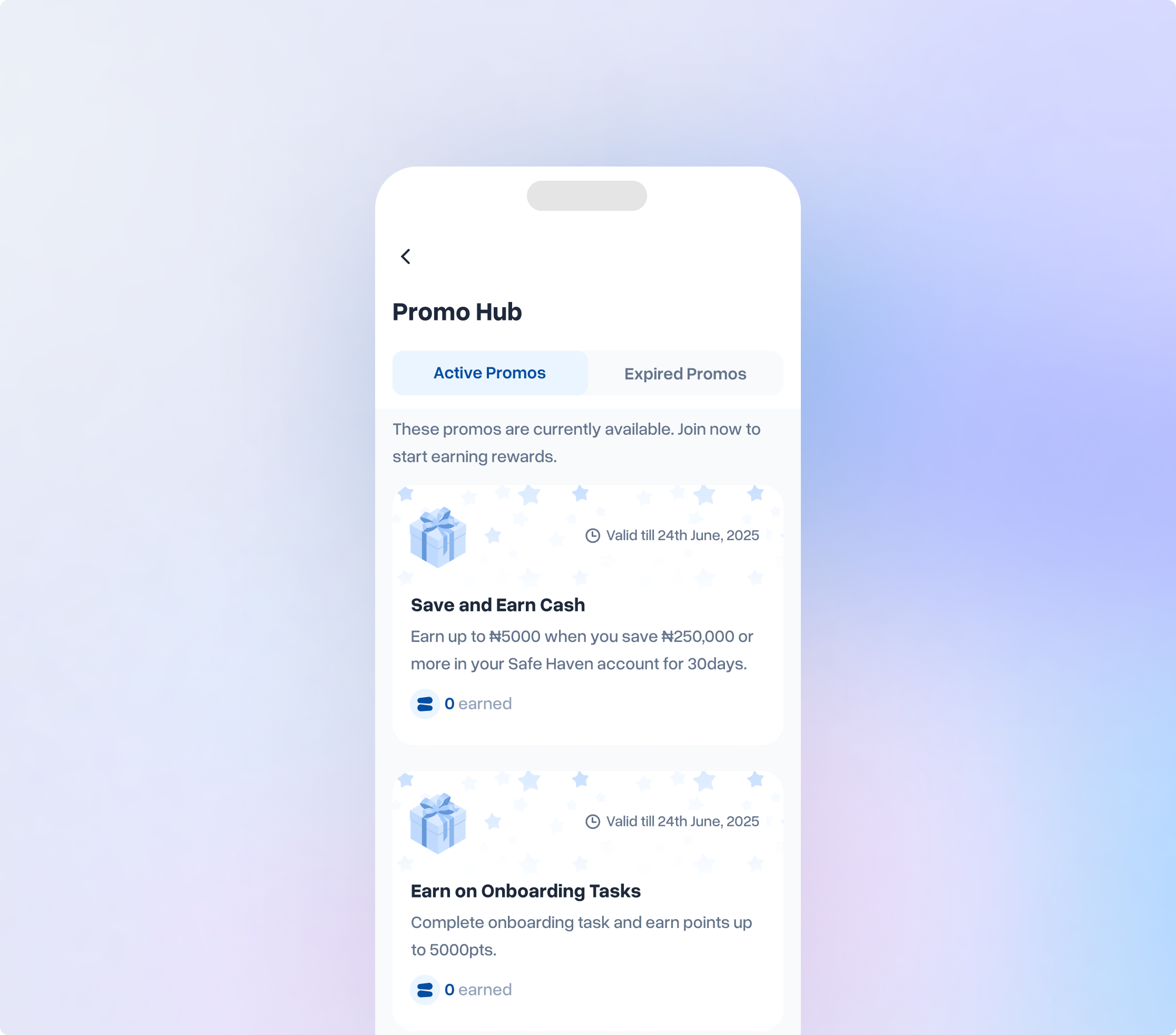 Individual banking mobile screens continued