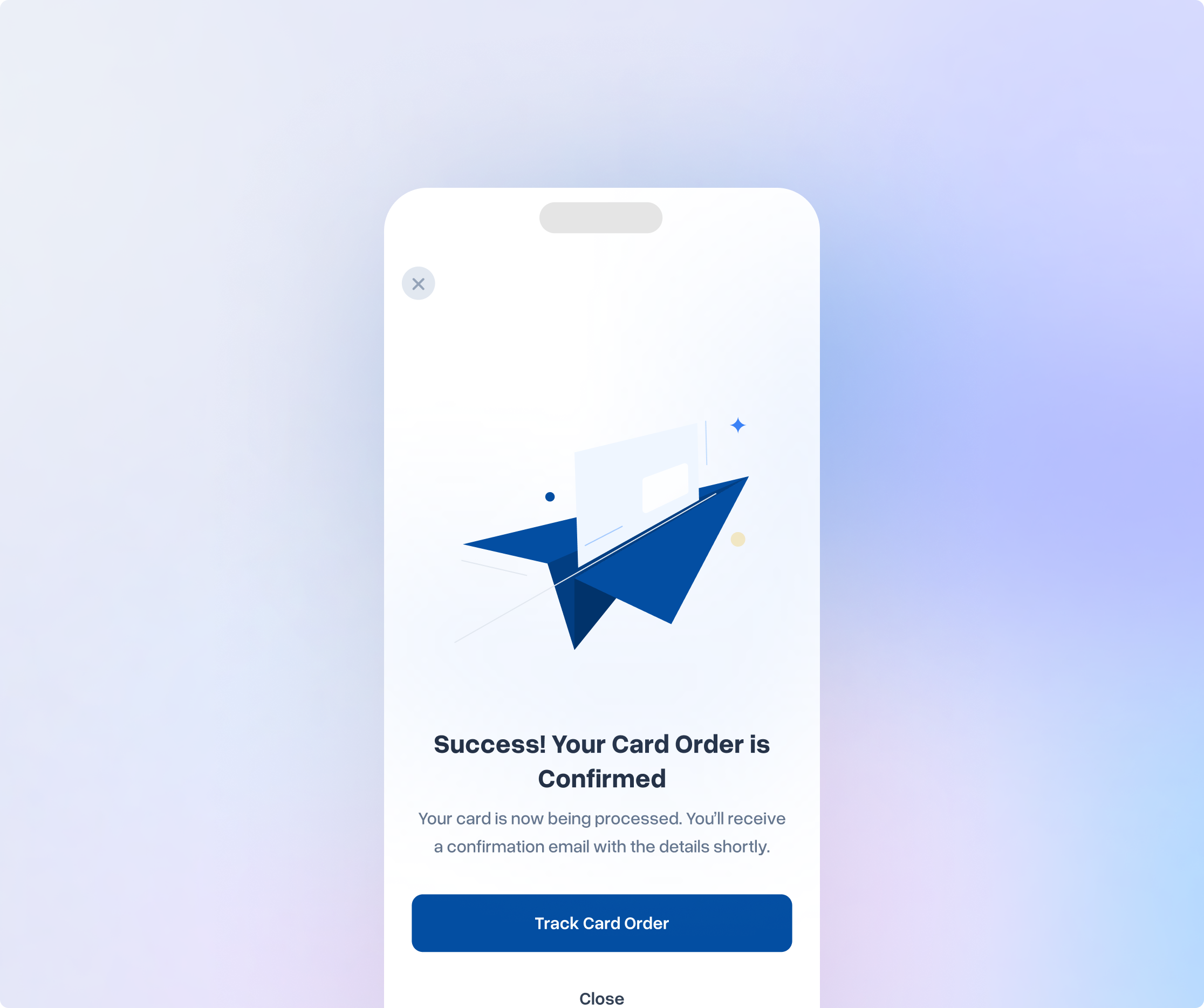 Physical card ordering flow