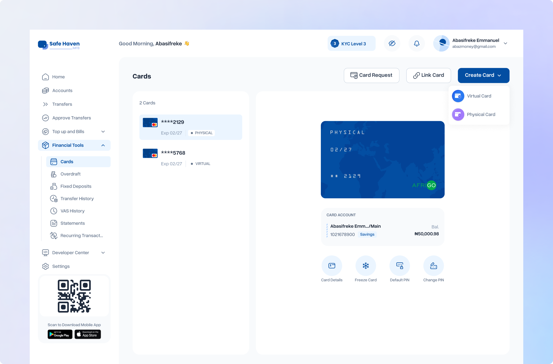 Individual banking web application