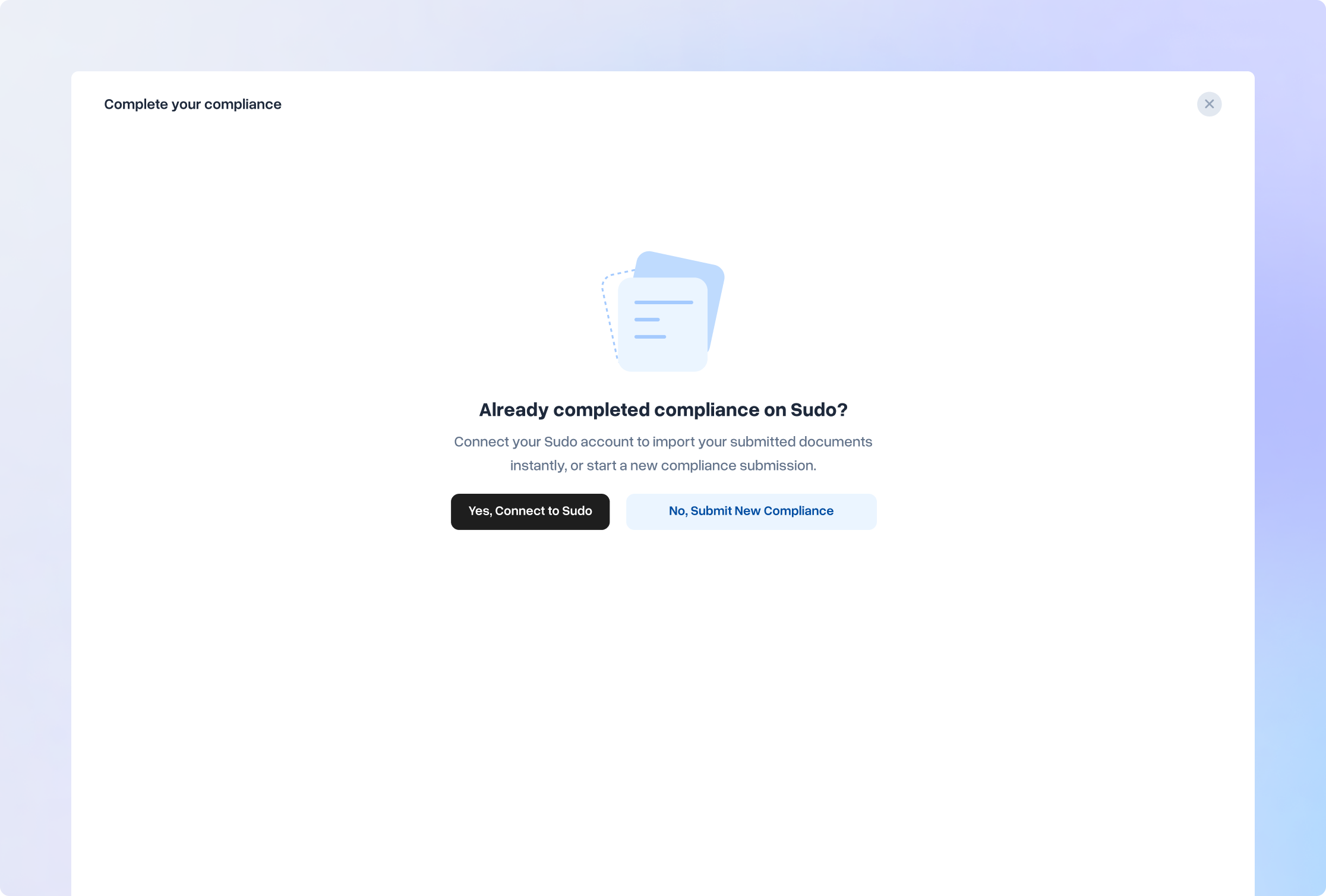 Corporate compliance onboarding flow