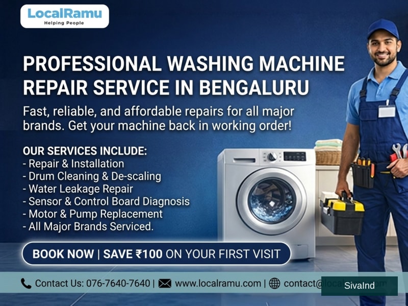 Expert Washing Machine Repair Service in Bengaluru with LocalRamu Services