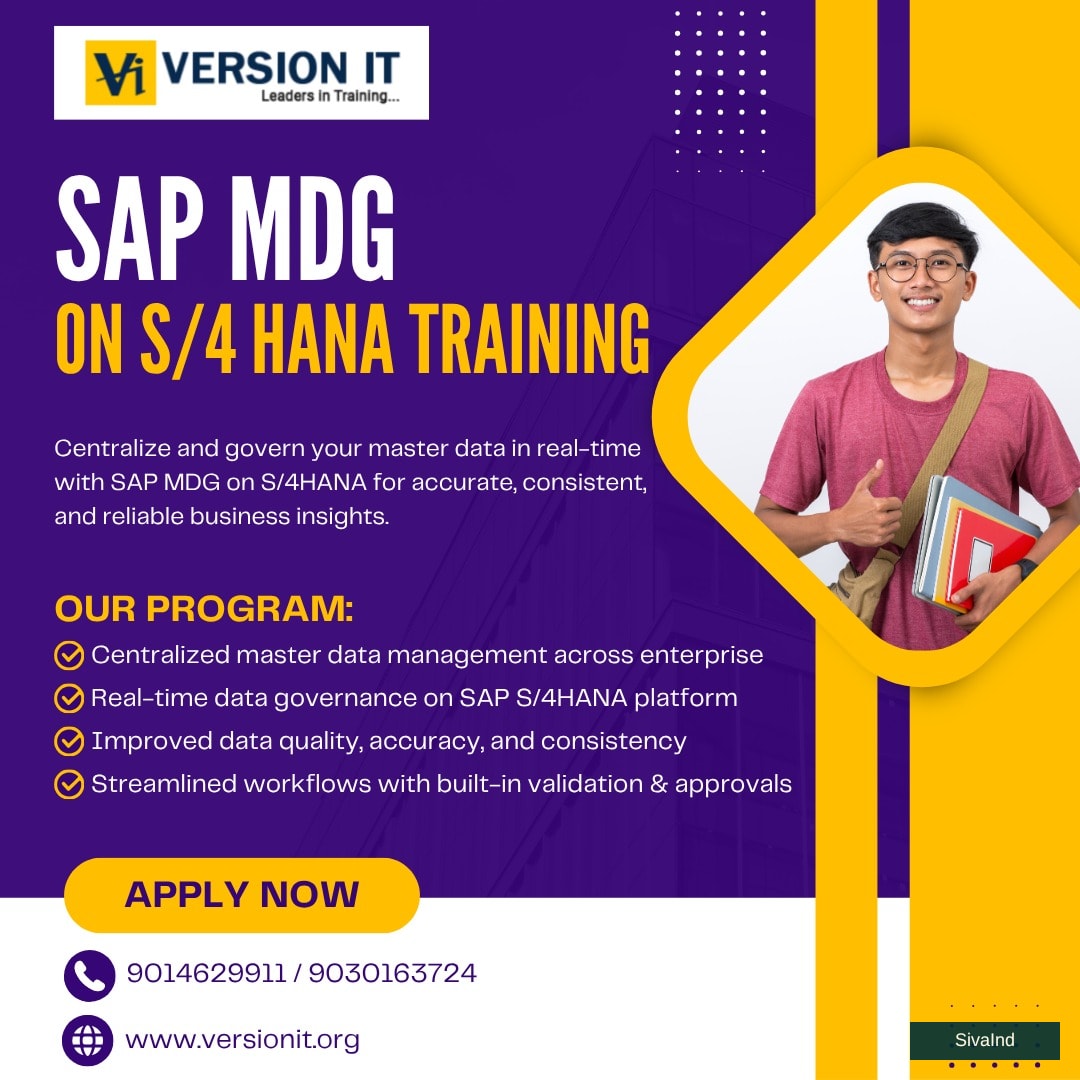 SAP MDG Training in Hyderabad – Master Master Data Governance with Version IT